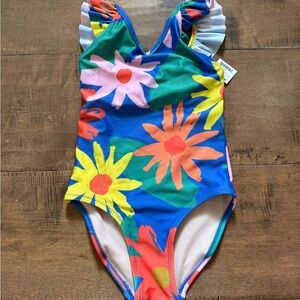 Tea collection bathing suit Size 6. New with tags! Blue w/ yellow/orange flowers